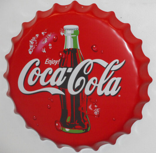 Plåtskylt Kapsyl Coca Cola Enjoy