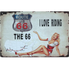 Route US 66 I Love Riding (20x30 cm)