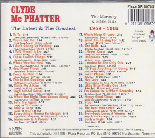 CD Clyde Mc Patter-The Latest & The Greatest 1959-1962 - Bild 2