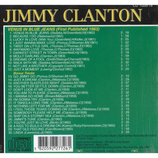 CD Jimmy Clanton-Venus In Blue Jeans - Bild 2