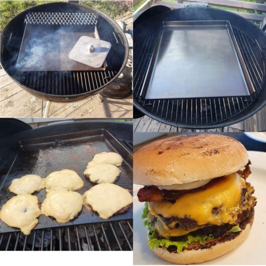 Pizza/Grill-stål med kanter och Burger Smasher - Bild 9