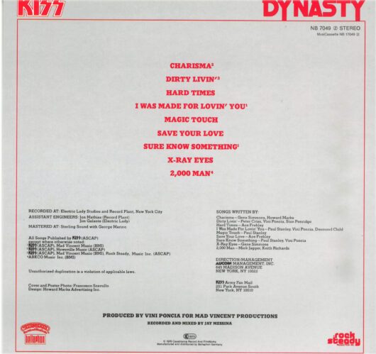 Kiss Dynasty (Färgad Vinyl + Poster ) - Bild 2