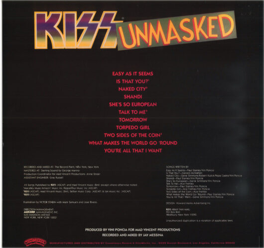 Kiss Unmasked (Med omslag) (LP) - Bild 3