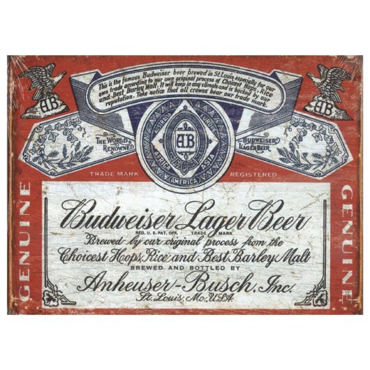 Budweiser Lager Beer ( 40 x 30 cm )