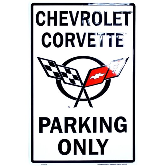 CHEVROLET CORVETTE PARKING ONLY (30 x 46 cm)