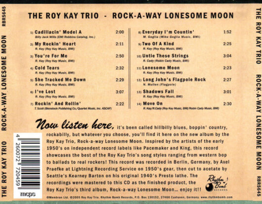 CD The Roy Kay Trio – Rock-a-Way Lonesome Moon - Bild 2