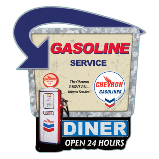 Chevron Gasoline Service (61x66 cm)