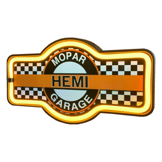 Mopar Hemi Garage LED-rör (43,5x24,5 cm) (Plast Skylt)
