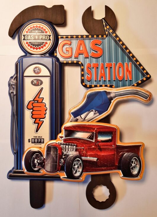 Hot Rod Gas Station (43x60x4cm)