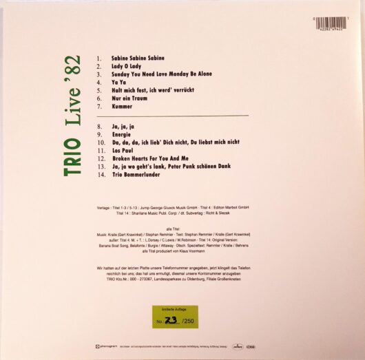 LP Trio Live Im Frühjahr `82 (Färgad Vinyl) - Bild 3