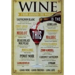 Wine (30x20 cm) Metallskylt