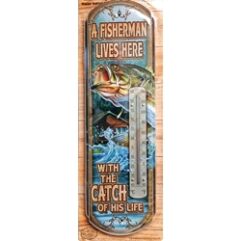 A Fisherman Lives Here  (44 x 13,3 cm. Djup 2 cm)